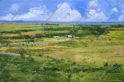 James Pringle Cook oil painting of K 99 in the Flint Hills of Kansas
